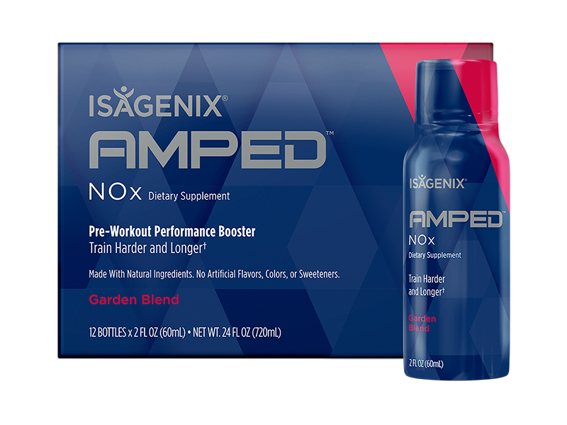 Isagenix AMPED NOx Dietary Supplement - Garden Blend Pre-Workout Performance Booster