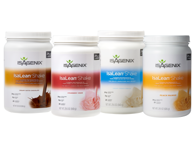 A range of different Isagenix IsaLean Shake flavours