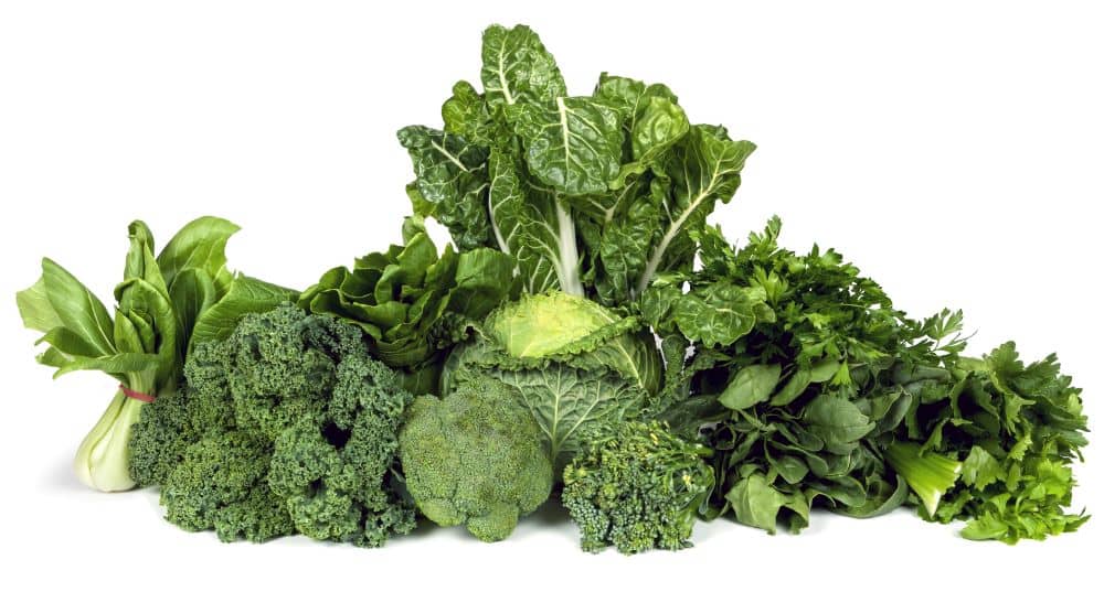 Different kinds of dark leafy greens