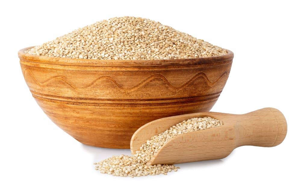 Quinoa is a high carb food and a rich source of protein and fibre.