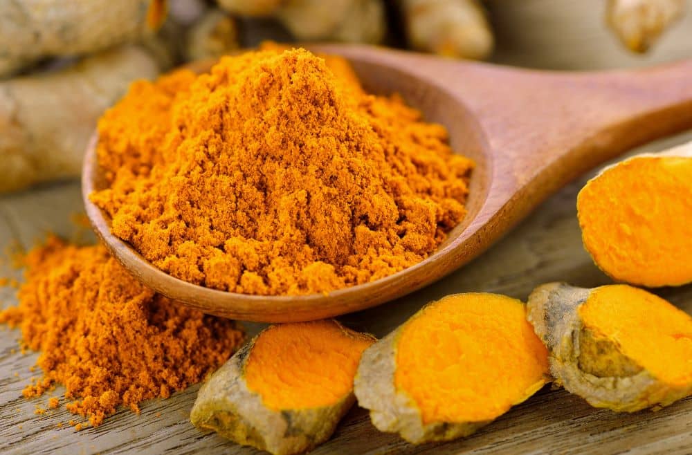 Turmeric is high in curcumin, which is an anti-inflammatory compound.