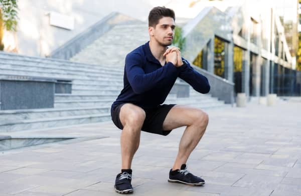 Squats help build strong legs and are one of the main ways athletes build up muscles.